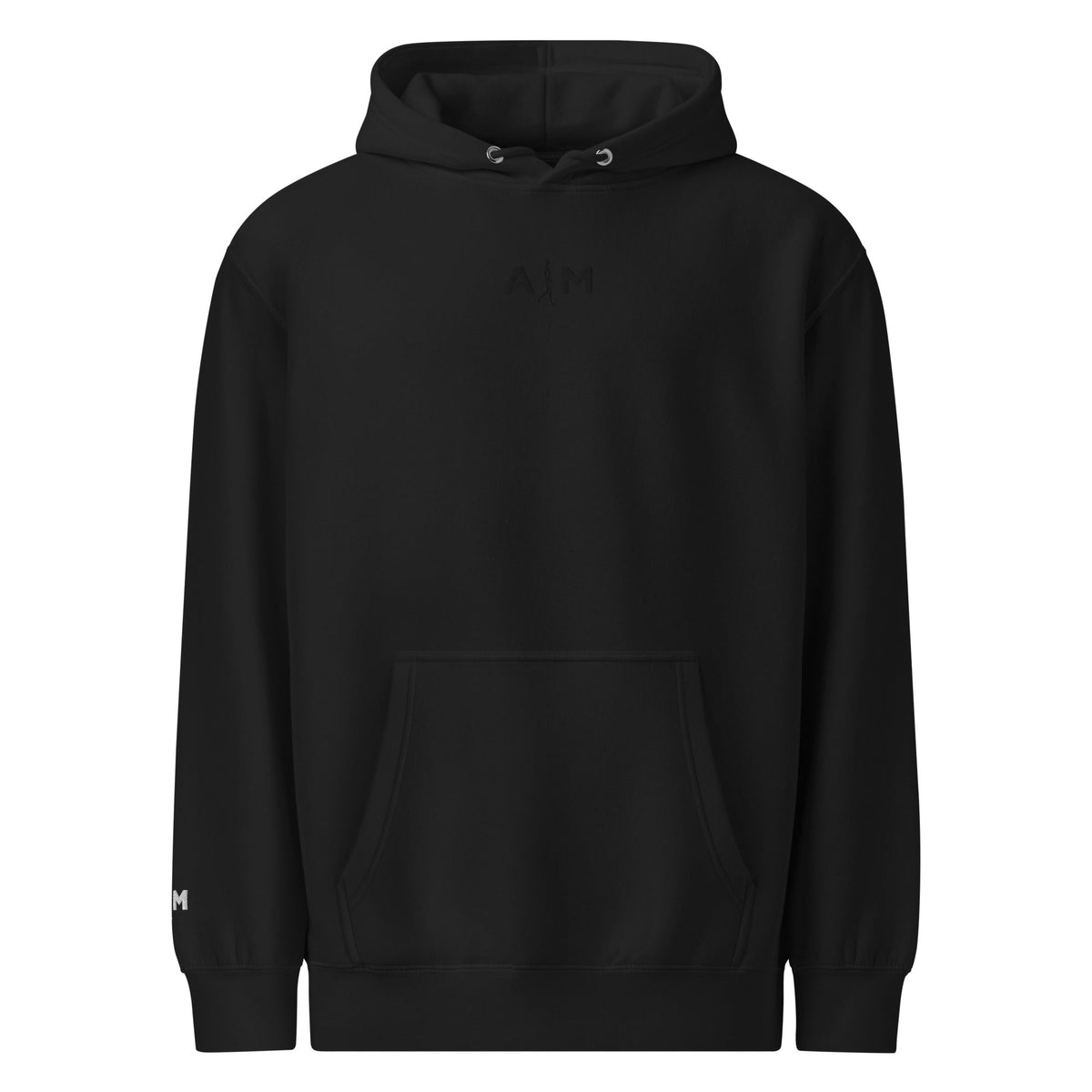 Unisex premium mid-weight hoodie by AIM ATTITUDE featuring a comfortable fit and stylish design, shown in a front view.