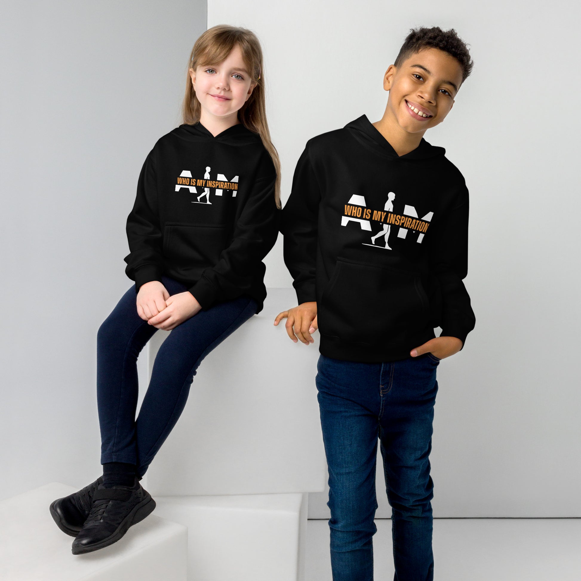 Who Is My Inspiration | Kids fleece hoodie - AIM ATTITUDE 