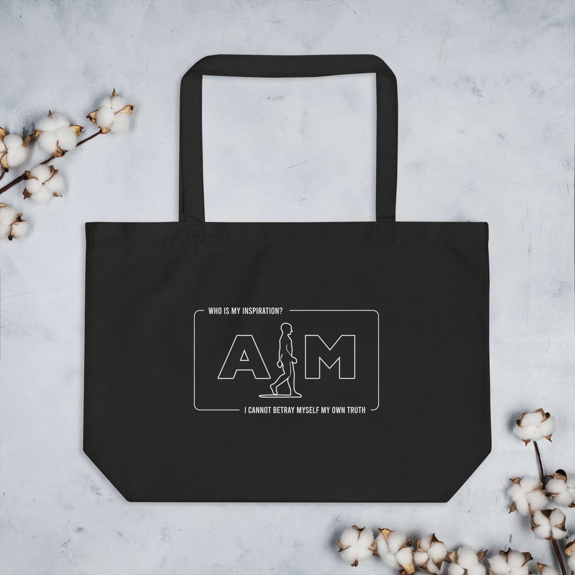 Who Is My Inspiration? I AM | Large organic tote bag