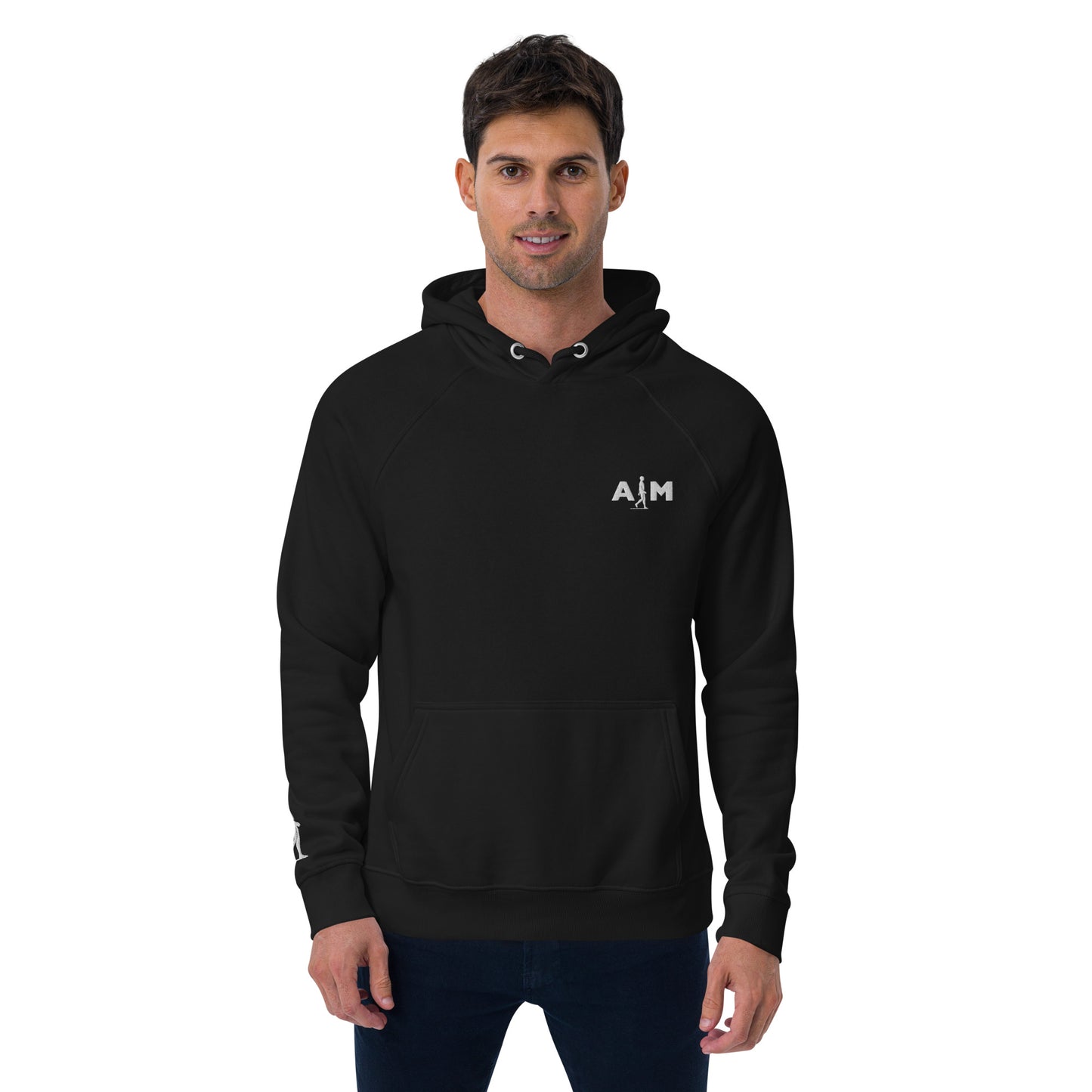 I AIM | Sudadera unisex con capucha ecológica tipo raglán