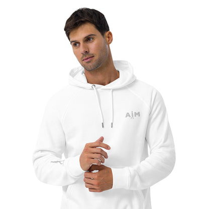 I AIM | Sudadera unisex con capucha ecológica tipo raglán