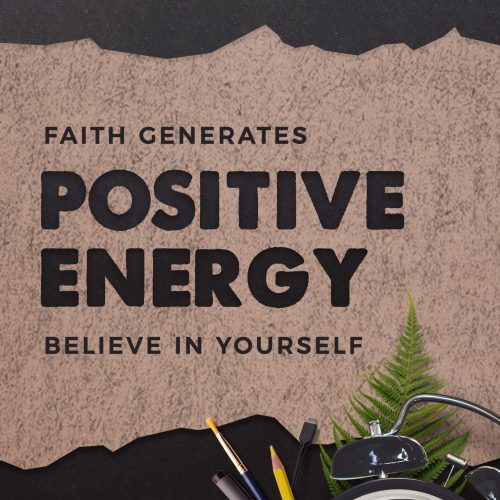 Faith generates positive energy. Believe in yourself_School Board Book A4 Cover_aim_attitude
